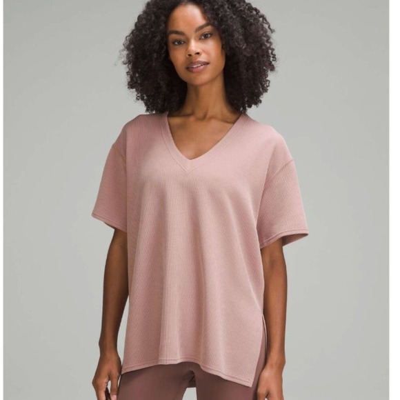 lululemon athletica Tops - Lululemon Ribbed Softstreme Relaxed-Fit T-Shirt‎ Twilight Rose size 4